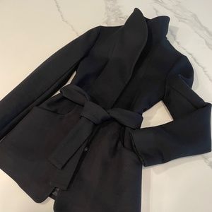 WILFRED COCOON WOOL COAT XXS - Black